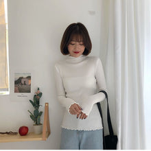 Load image into Gallery viewer, New Ruffled Turtleneck Sweater Women 2019 Autumn Winter Fashion Sweater High Elastic Slim Knit Pullover Female Jumper Pull Femme