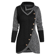 Load image into Gallery viewer, Plus Size 5xl Winter Asymmetric Buttons Tops Tunic Sweater Women Warm Long Sleeve Knitted Pullover Sweaters Jumper