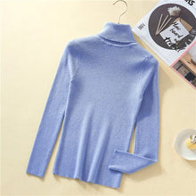 Load image into Gallery viewer, Woherb Shiny Lurex Autumn Winter Turtleneck Sweater Women Pullover Jumper Basic Sweaters 2020 Korean Style Stretch Knit Tops