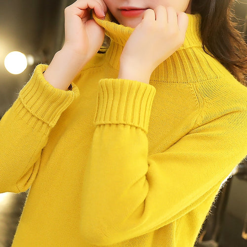 Autumn Winter Women Turtleneck Sweater Pullover Ladies Shirt Slim Casual Tops Warm Clothing Female Knitted Sweater High quality