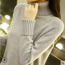 Load image into Gallery viewer, Autumn Winter Women Turtleneck Sweater Pullover Ladies Shirt Slim Casual Tops Warm Clothing Female Knitted Sweater High quality