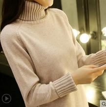 Load image into Gallery viewer, Autumn Winter Women Turtleneck Sweater Pullover Ladies Shirt Slim Casual Tops Warm Clothing Female Knitted Sweater High quality