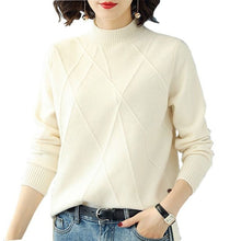 Load image into Gallery viewer, Women Button Color Matching Knit Short Hollow Long Sleeve Casual Warm Loose Sweater New Arrival