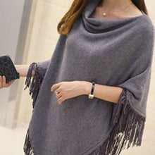 Load image into Gallery viewer, New Women Ladies Cape Coat Poncho Bohemian Striped Coat Winter Warm Tassel Shawls Poncho Knitted Shawl Cardigans Sweater Fashion