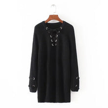 Load image into Gallery viewer, Vodiu Winter Woman Sweater Female Women Pullover Knitwear Jumper Long Sleeve V Neck Slim Solid Fashion Casual 2017 New Hot Sale