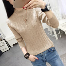 Load image into Gallery viewer, Winter Sweater Women 2018New Fashion Half-Turtleneck Knitted Pullover Slim Large Size Knit Bottom Shirt Women Clothing IOQRCJV 8