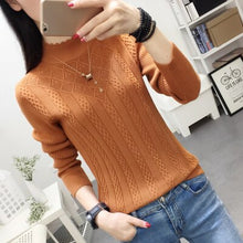 Load image into Gallery viewer, Winter Sweater Women 2018New Fashion Half-Turtleneck Knitted Pullover Slim Large Size Knit Bottom Shirt Women Clothing IOQRCJV 8