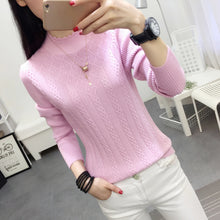 Load image into Gallery viewer, Winter Sweater Women 2018New Fashion Half-Turtleneck Knitted Pullover Slim Large Size Knit Bottom Shirt Women Clothing IOQRCJV 8