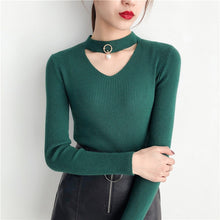 Load image into Gallery viewer, Korean Sweaters For Women Basic High Elastic Knitted Sweater Woman Sexy V-Neck Pullovers Long Sleeve Slim Pull Femme 2018 GKFNMT