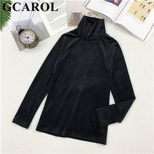Load image into Gallery viewer, GCAROL New Arrival Fall Winter Women Pleuche Turtleneck Sweater Stretch High Quality Smooth Thick Pullover Basic Warm OL Tops