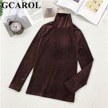Load image into Gallery viewer, GCAROL New Arrival Fall Winter Women Pleuche Turtleneck Sweater Stretch High Quality Smooth Thick Pullover Basic Warm OL Tops