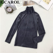 Load image into Gallery viewer, GCAROL New Arrival Fall Winter Women Pleuche Turtleneck Sweater Stretch High Quality Smooth Thick Pullover Basic Warm OL Tops