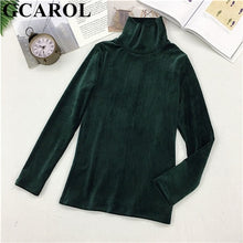Load image into Gallery viewer, GCAROL New Arrival Fall Winter Women Pleuche Turtleneck Sweater Stretch High Quality Smooth Thick Pullover Basic Warm OL Tops