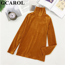 Load image into Gallery viewer, GCAROL New Arrival Fall Winter Women Pleuche Turtleneck Sweater Stretch High Quality Smooth Thick Pullover Basic Warm OL Tops