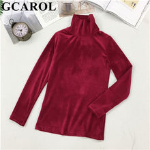 Load image into Gallery viewer, GCAROL New Arrival Fall Winter Women Pleuche Turtleneck Sweater Stretch High Quality Smooth Thick Pullover Basic Warm OL Tops