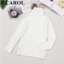 Load image into Gallery viewer, GCAROL New Arrival Fall Winter Women Pleuche Turtleneck Sweater Stretch High Quality Smooth Thick Pullover Basic Warm OL Tops