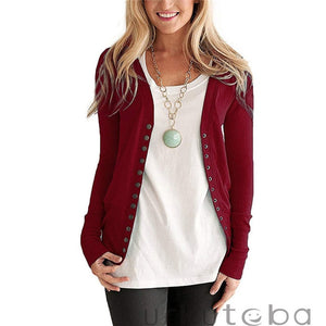 2018 Fashion Autumn Winter Women Casual Long Sleeve Knitted Cardigans New Ladies Button Sweaters Plus Size S-2XL