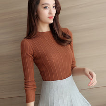 Load image into Gallery viewer, 2019 New High Quality Autumn Winter Women Sweater Pullovers Knitwear Solid Half Turtleneck Long Sleeve Sexy Slim Chandail Femme
