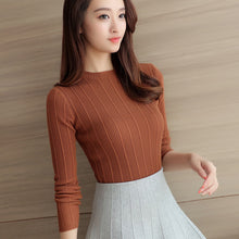 Load image into Gallery viewer, 2019 New High Quality Autumn Winter Women Sweater Pullovers Knitwear Solid Half Turtleneck Long Sleeve Sexy Slim Chandail Femme