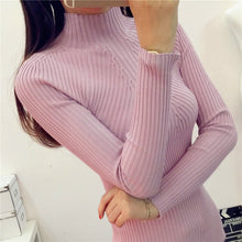 Load image into Gallery viewer, 2019 Ladies half turtleneck sweaters in winter female long sleeved long sleeve head thickened slim female coat shirt