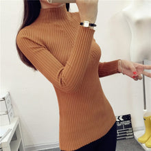Load image into Gallery viewer, 2019 Ladies half turtleneck sweaters in winter female long sleeved long sleeve head thickened slim female coat shirt