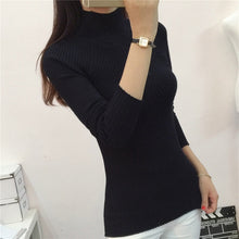 Load image into Gallery viewer, 2019 Ladies half turtleneck sweaters in winter female long sleeved long sleeve head thickened slim female coat shirt