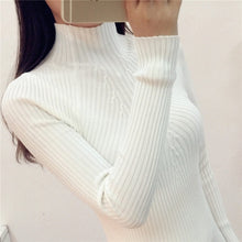 Load image into Gallery viewer, 2019 Ladies half turtleneck sweaters in winter female long sleeved long sleeve head thickened slim female coat shirt