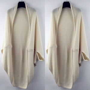 Autumn Women's Shawl Bat Sleeve Loose Knitted Sweater Cardigans Casual High Street Long Sleeve Cardigan Outwear poncho